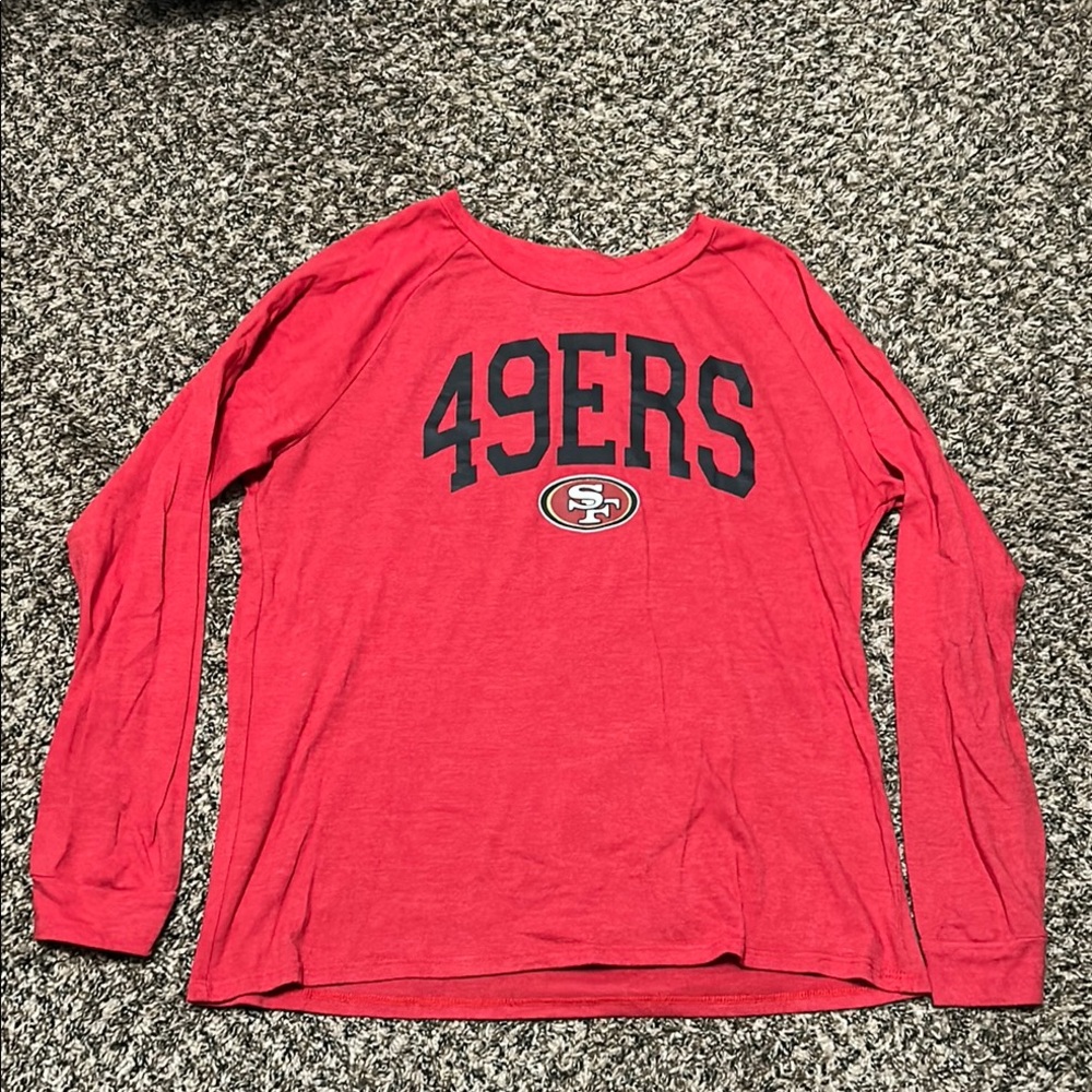 Womans Red 49ers Long Sleeve Shirt sleepshirt size small